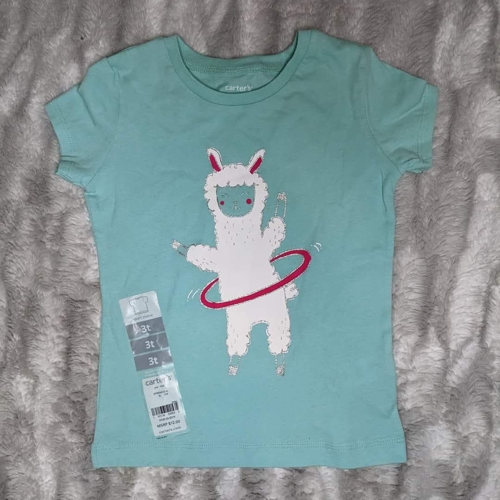 Carter's Teal Llama Hula Hoop T-Shirt